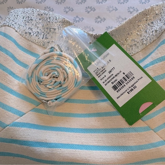 NWT Lilly Pulitzer Remi Striped Strapless Size 8 Dress in Cream and Turquoise - Picture 7 of 8